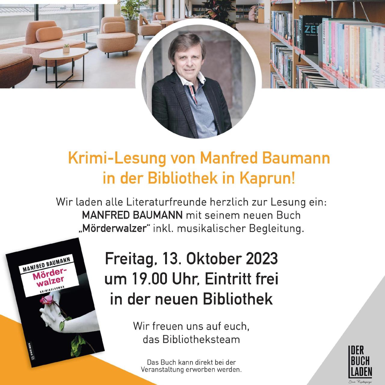 Plakat: Krimi-Lesung mit Manfred Baumann